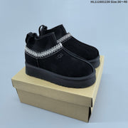 UGG Women's Suede Ankle Boot with Ribbed Collar