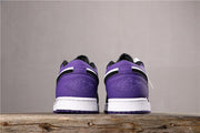 Air Jordan 1 Low White Black Orange Purple Sneakers 553558-125
